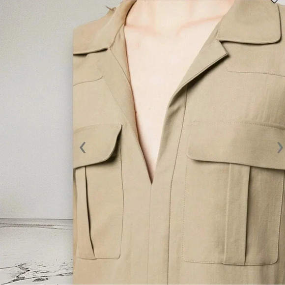 NEW PARTOW Adler Khaki Flap Pocket Trench Dress - Picture 3 of 15